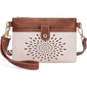 Women 07-white Brown Wallet Imported Zipper Purse Crossbody Bags